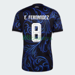 Camiseta E.Fernández 8 Argentina Segunda Equipación Mundial 2026 Azul con FIFA2022
