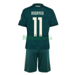 Camiseta RODRYGO 11 Real Madrid Segunda Equipación 2026/2027 Verde Oscuro Niño Kit con Parche HP