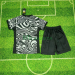 Camiseta de Portero Brasil Hollywood Mundial 2026 Negro/Blanco Niño Kit