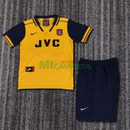 Camiseta Arsenal Segunda Equipación Retro 1996/97 Amarillo Niño Kit
