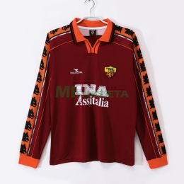 Camiseta AS Roma Primera Equipación Retro 1998/99 ML Rojo Oscuro