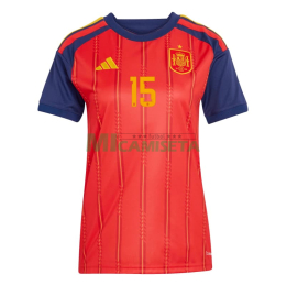 Camiseta Baena 15 España Primera Equipación 2026 Rojo/Azul Mujer