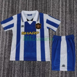 Camiseta Manchester United Tercera Equipación Retro 1994/96 Blanco/Auzl Niño Kit