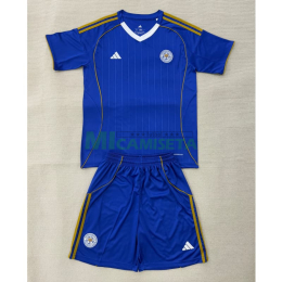 Camiseta Leicester City Primera Equipación 2025/2026 Azul/Blanco Niño Kit