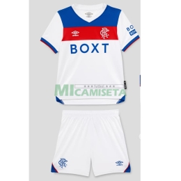 Camiseta Rangers FC Segunda Equipación 2025/2026 Blanco Niño Kit
