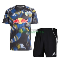 Camiseta Leeds United Tercera Equipación 2025/2026 Negro/Azul/Amarillo Niño Kit