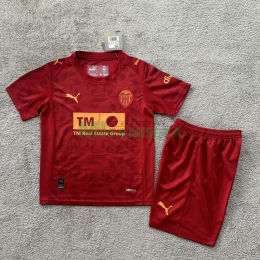 Camiseta Valencia Segunda Equipación 2025/2026 Rojo Niño Kit