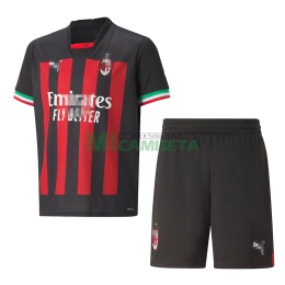 Camiseta AC Milan Primera Equipación 2022/2023 Niño Kit