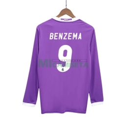 Camiseta BENZEMA 9 Real Madrid Segunda Equipación Retro 2016/17 ML
