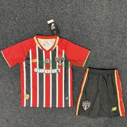 Camiseta São Paulo Segunda Equipación 2025/2026 Negro/Rojo Niño Kit