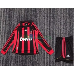 Camiseta AC Milan Primera Equipación Retro 2006/07 ML Rojo/Negro Niño Kit