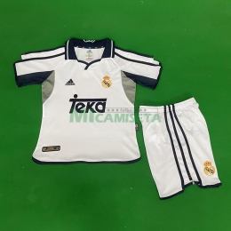 Camiseta Real Madrid Primera Equipación Retro 2000/01 Niño Kit