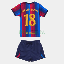 Camiseta GERARD MARTÍN 18 Barcelona Primera Equipación 2026/2027 Rojo/Azul Niño Kit UCL
