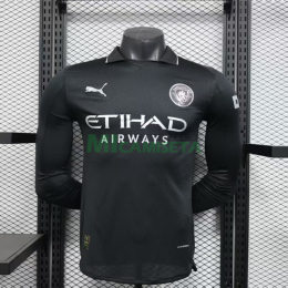 Camiseta Manchester City Segunda Equipación 2025/2026 ML Negro (EDICIÓN JUGADOR)