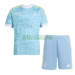 Camiseta Juventus Segunda Equipación 2025/2026 Turquesa Niño Kit