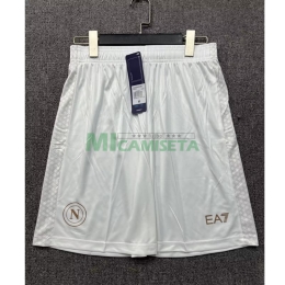 Pantalón Corto Napoli Segunda Equipación 2025/2026 Blanco/Dorado