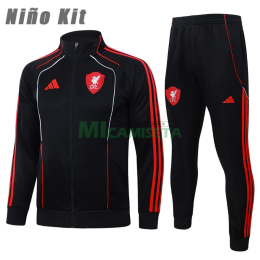 Chandal Liverpool 2025/2026 Niño Negro/Rojo Versión Retro