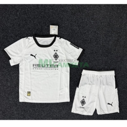 Camiseta Borussia Mönchengladbach Primera Equipación 2025/2026 Blanco Niño Kit