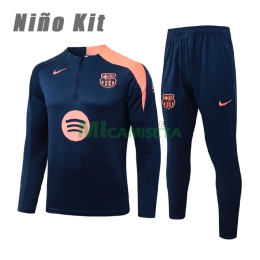 Sudadera De Entrenamiento Barcelona 2025/2026 Niño Kit Azul Marino/Naranja
