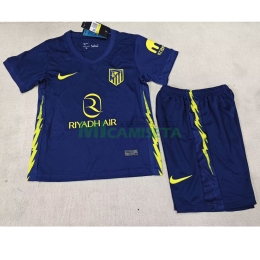 Camiseta Atlético de Madrid Segunda Equipación 2025/2026 Azul Niño Kit