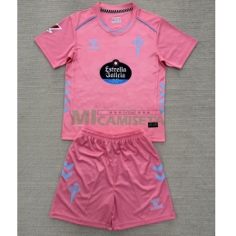 Camiseta Celta de Vigo Tercera Equipación 2025/2026 Rosa Niño Kit con Parche La Liga