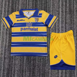 Camiseta Parma Calcio Primera Equipación Retro 1998/99 Amarillo/Azul Niño Kit
