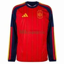 Camiseta España Primera Equipación Mundial 2026 ML Rojo/Azul 2 Estrellas