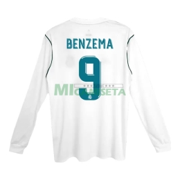 Camiseta BENZEMA 9 Real Madrid Primera Equipación Retro 2017/18 ML