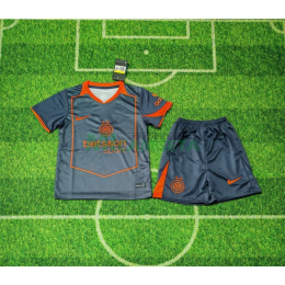 Camiseta Inter de Milan Tercera Equipación 2025/2026 Gris/Naranja Niño Kit