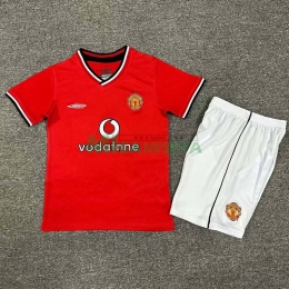 Camiseta Manchester United Primera Equipación Retro 2000/02 Niño Kit