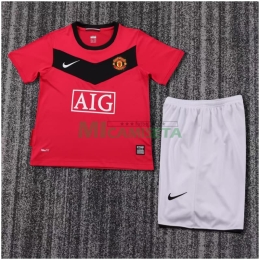 Camiseta Manchester United 2009/10 Primera Equipación Retro Niño Kit