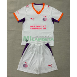 Camiseta PSV Eindhoven Segunda Equipación 2026/2027 Blanco Niño Kit