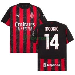 Camiseta MODRIĆ 14 AC Milan Primera Equipación 2025/2026 Rojo/Negro