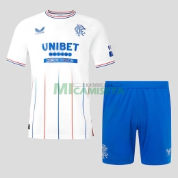 Camiseta Rangers FC Segunda Equipación 2023/2024 Niño Kit