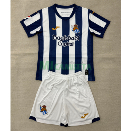 Camiseta Real Sociedad Primera Equipación 2026/2027 Azul/Blanco Niño Kit con Parche La Liga