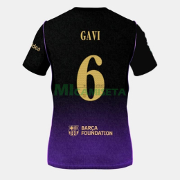Camiseta GAVI 6 Barcelona Segunda Equipación 2026/2027 Negro/Morado UCL