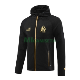 Chaqueta Olympique Marsella 2023/2024 Con Capucha Negro