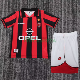 Camiseta AC Milan Primera Equipación Retro 1997/98 Rojo/Negro Niño Kit
