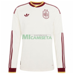 Camiseta España Segunda Equipación Mundial 2026 ML Blanco 2 Estrellas