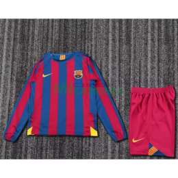 Camiseta Barcelona Primera Equipación Retro 2005/06 ML Rojo/Azul Niño Kit