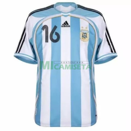 Camiseta Aimar 16 Argentina Primera Equipación Retro 2006 Azul/Blanco