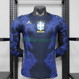 Camiseta Brasil Segunda Equipación Mundial 2026 ML Azul (EDICIÓN JUGADOR)