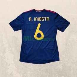 Camiseta A.INIESTA 6 España Segunda Equipación Retro 2010