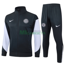 Chandal Chelsea 2025/2026 Gris Oscuro/Blanco