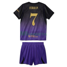 Camiseta FERRAN 7 Barcelona Segunda Equipación 2026/2027 Negro/Morado Niño Kit UCL