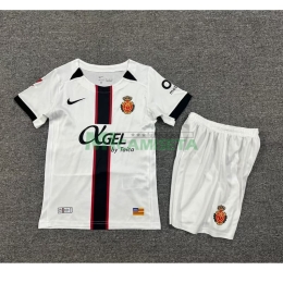Camiseta RCD Mallorca Segunda Equipación 2025/2026 Blanco Niño Kit con Parche La Liga