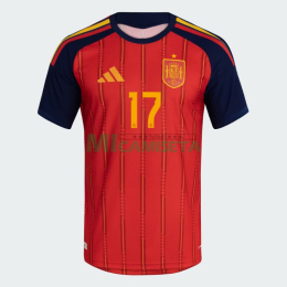 Camiseta Williams.Jr 17 España Primera Equipación 2026 Rojo/Azul