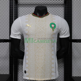 Camiseta Marruecos Segunda Equipación Mundial 2026 Blanco/Oro (EDICIÓN JUGADOR)