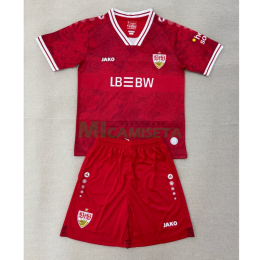 Camiseta VfB Stuttgart Segunda Equipación 2025/2026 Rojo Niño Kit