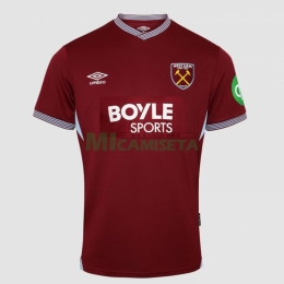 Camiseta West Ham United Primera Equipación 2025/2026 Rojo Oscuro